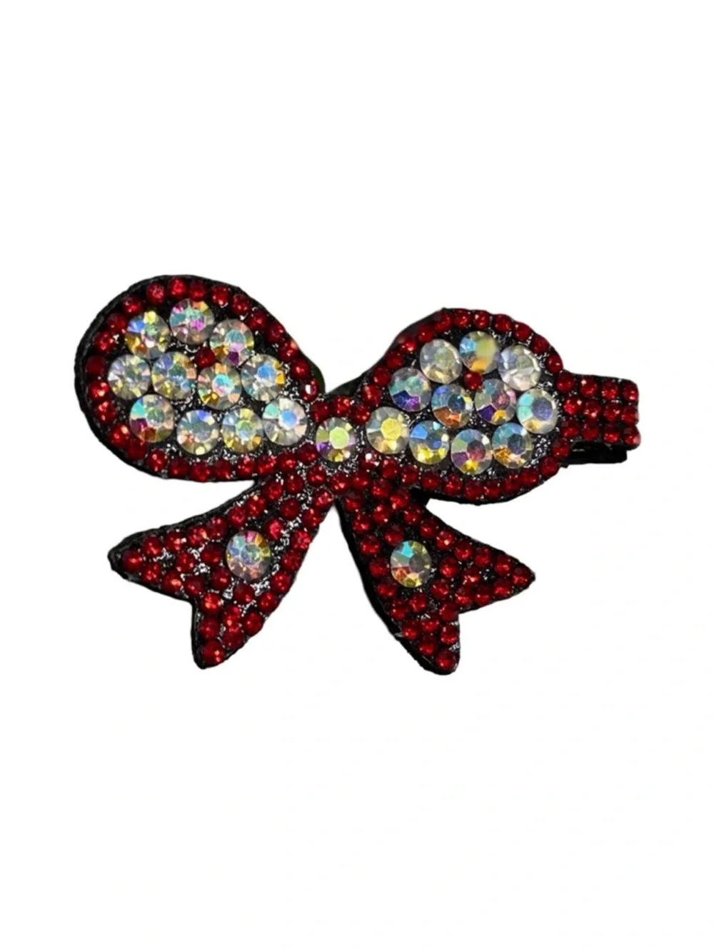 Sparkling Red Bow Hair Clip with Crystal Accents FINAL PRICE DROP